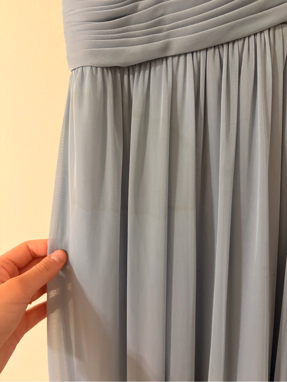 Azazie Dusty Blue Pleated Formal Dress - Picture 7 of 7